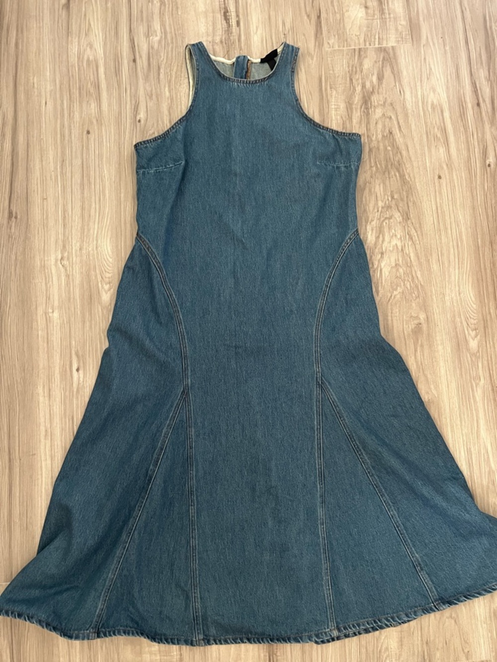 Sleeveless Denim Midi Dress - Blue